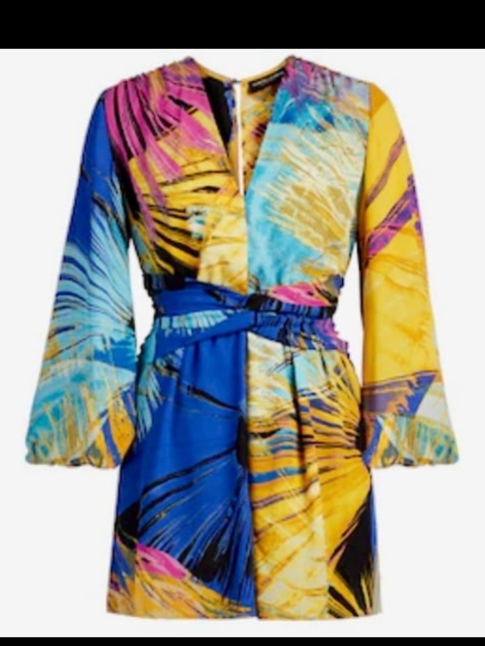 Gabrielle Union Vibrant Multicolor Palm-Print Romper size small